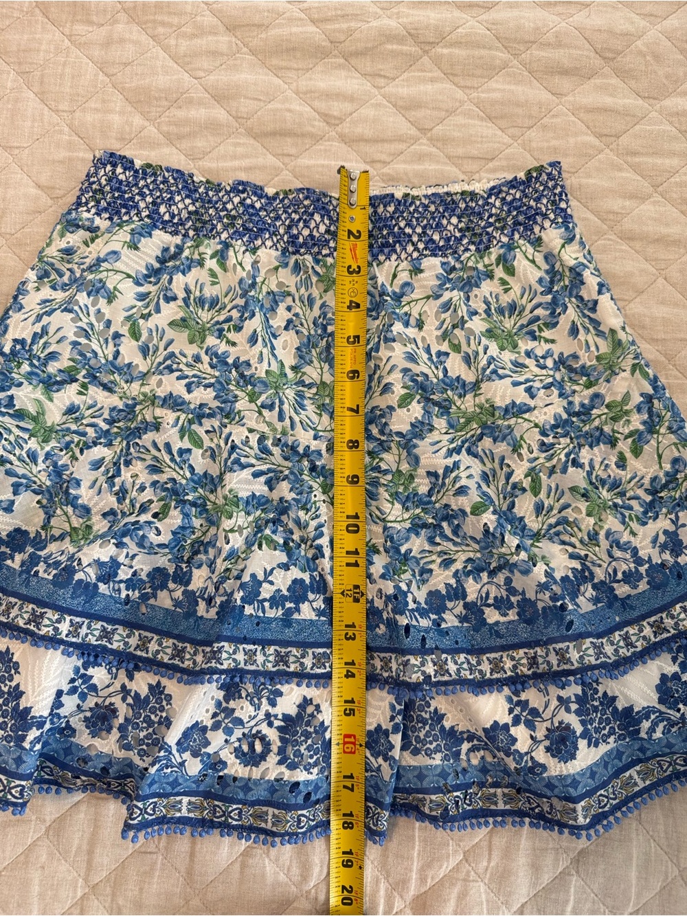 Alice + Olivia Blue Floral Tiered Mini Skirt - Picture 5 of 5
